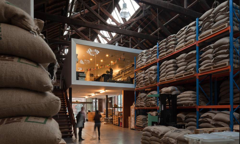 Bodega de almacenamiento de café