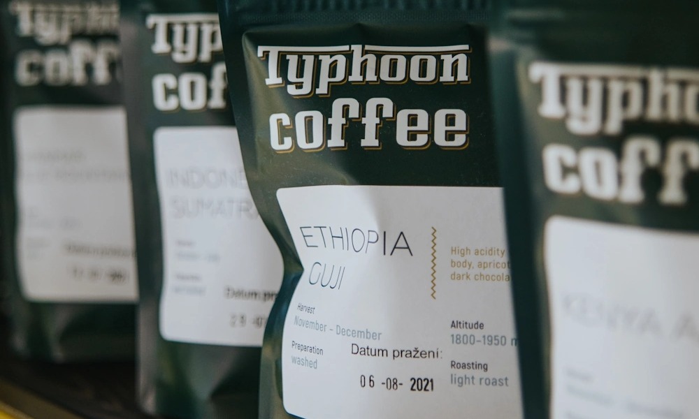 Bolsas de café Typhoon con granos de Etiopía