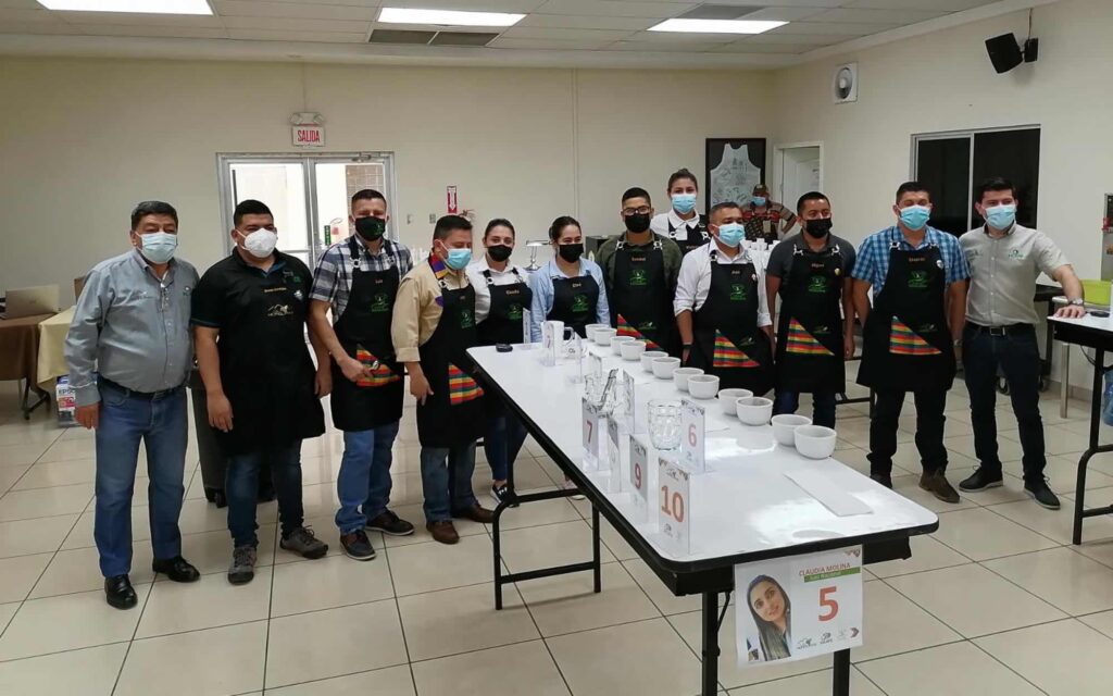 Students at a coffee cupping school.