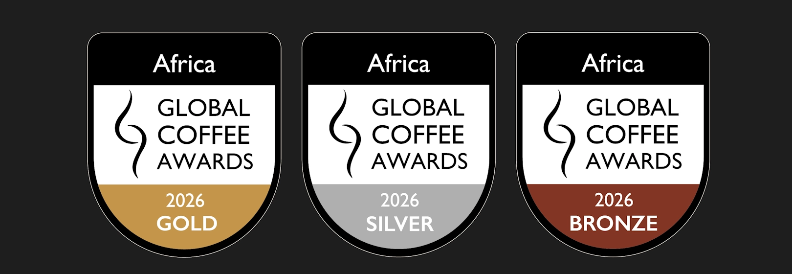 Global Coffee Awards Africa seals.