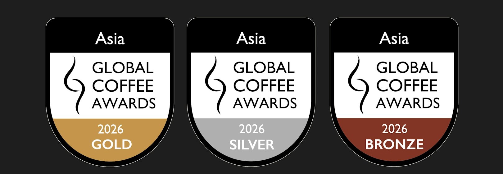 Global Coffee Awards Asia seals.